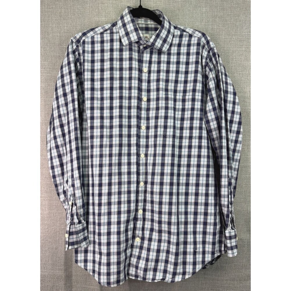 Peter Millar Lightweight Cotton Long Sleeve Button Down Shirt Men's Size M Navy - Picture 1 of 6